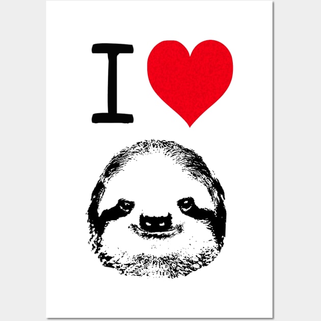 I Love Sloths Wall Art by wanungara